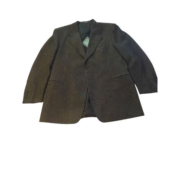 Paul Zileri Wool Blend Gruppo Blazer Black Gold Metallic Size L 52 - Picture 6 of 16